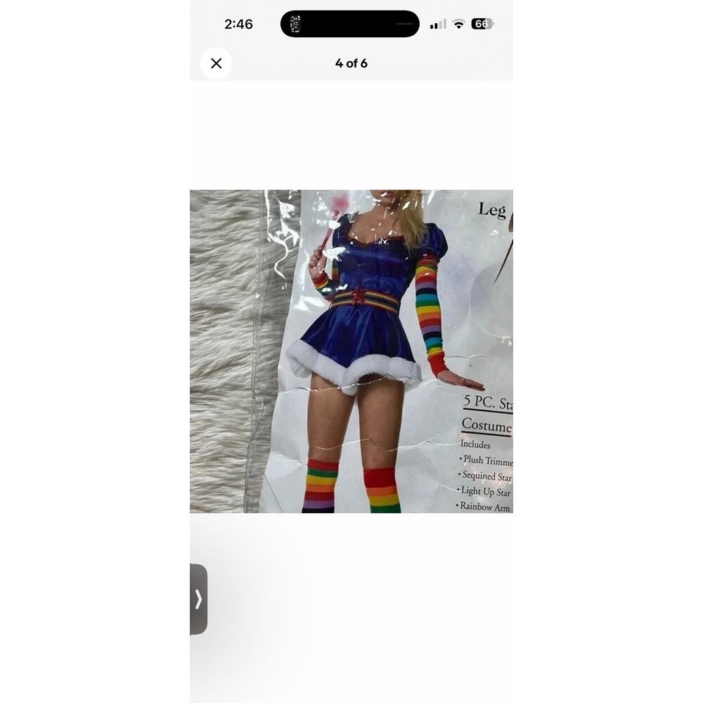 Rainbow Brite Sexy Halloween Costume Women's Sz M By Leg Avenue - Picture 12 of 12
